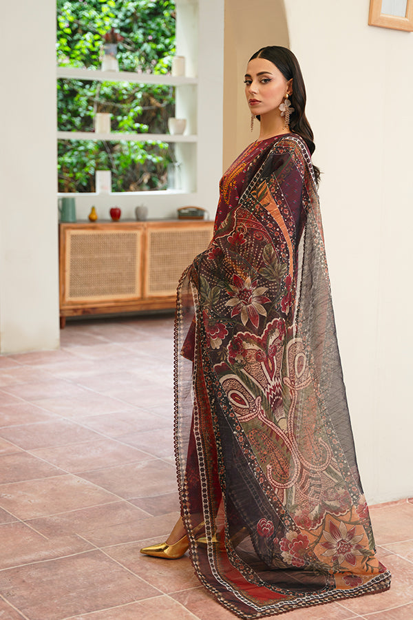 Maahi – Cherry Pink 3-Piece with Flowy Sleeves, Dupatta & Trousers