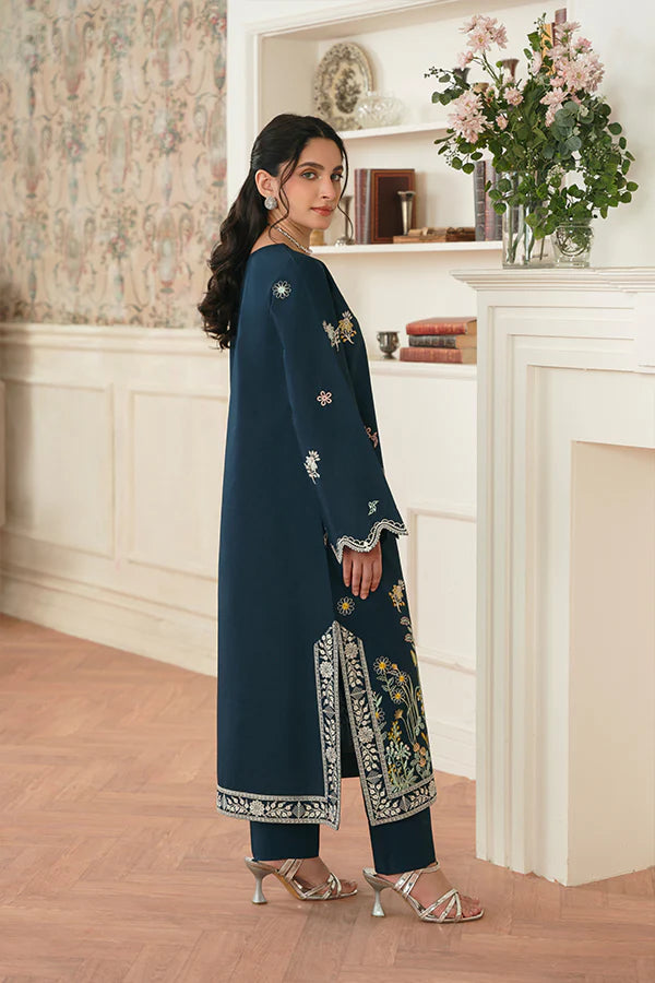 Fasana Blue Lawn Ensemble with Multi Embroidery Details