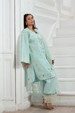 Trending Ice Blue 3-Piece Schiffli Lawn Dress for Women