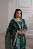 Meera – Luxury Dark Green Embroidered Lawn Suit for Summer