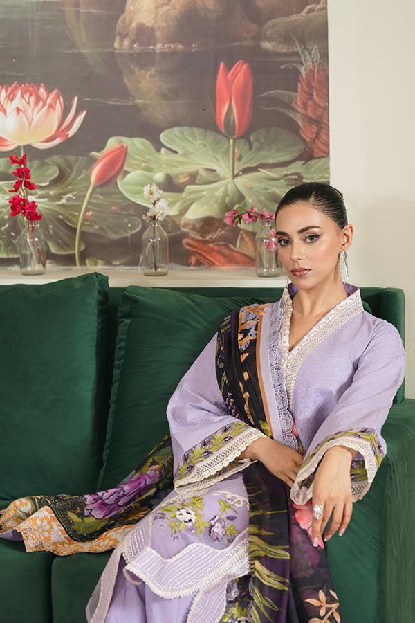 Elegant Chikankari Embroidered Shirt with Printed Dupatta