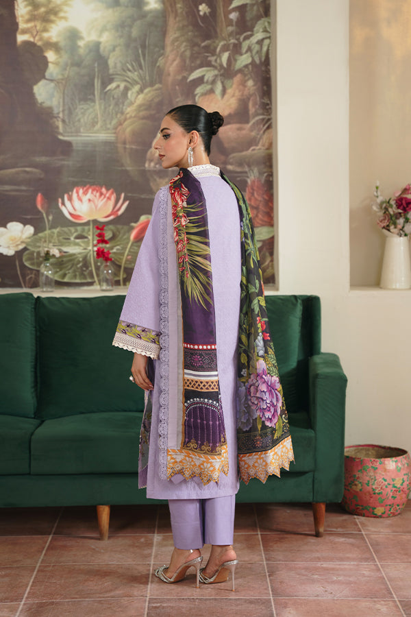 Elegant Chikankari Embroidered Shirt with Printed Dupatta