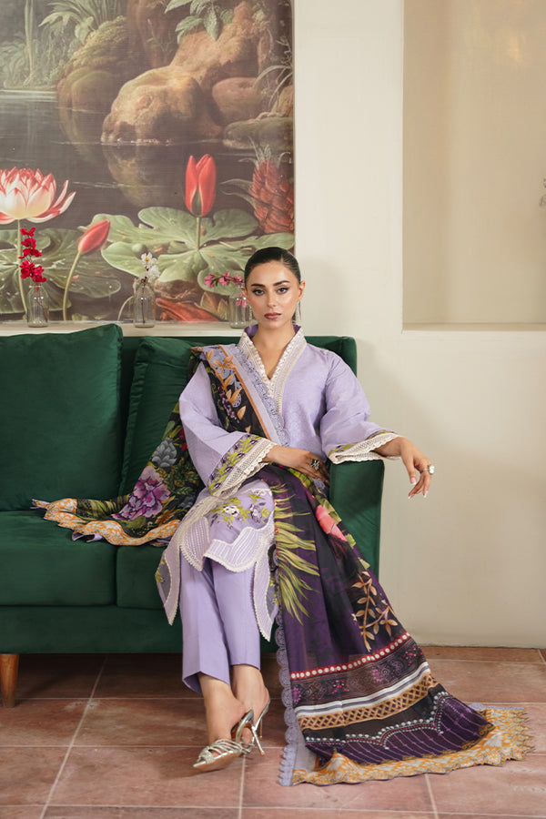 Elegant Chikankari Embroidered Shirt with Printed Dupatta