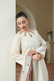 Amber 3-Piece – Skin Dress with Cutwork & Contrast Dupatta